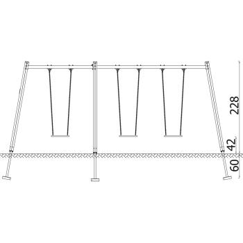 Quadro H Simple 3er-Schaukel - Gestell