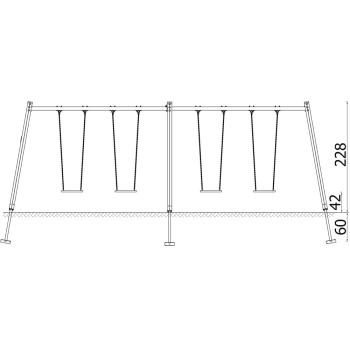 Quadro H 4er-Schaukel - Gestell