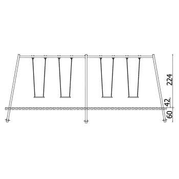Urbi Me 4er-Schaukel - Gestell A gelb
