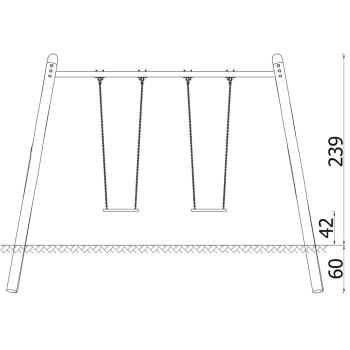 Robinio Doppelschaukel - Gestell