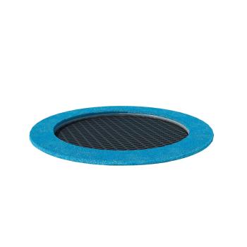Trampolin Krater, gross - Matte schwarz, Kante blau