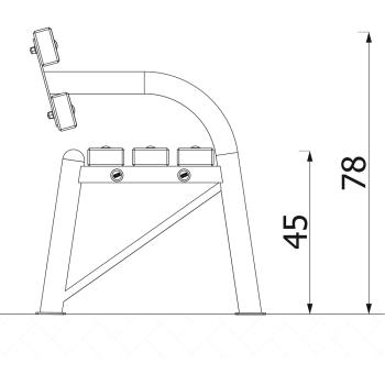 Sitzbank mit Stahlrohrgestell grün, mobil