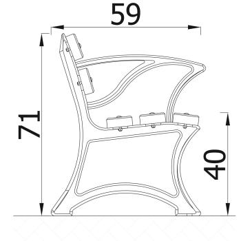 Sitzbank mit Armlehne, rustikal