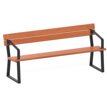 Sitzbank mit Stahlprofil, mit Armlehne