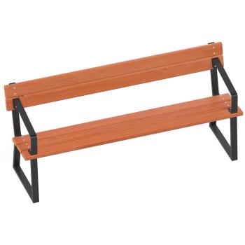 Sitzbank mit Stahlprofil, mit Armlehne