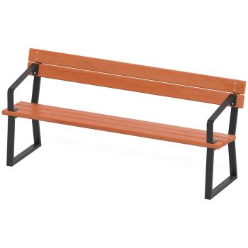 Sitzbank mit Stahlprofil, mit Armlehne