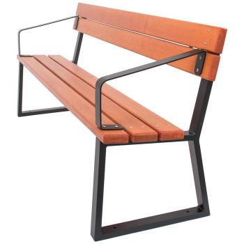 Sitzbank mit Stahlprofil, mit Armlehne