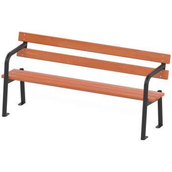 Sitzbank mit Stahlprofil, mit Armlehne, schwarz