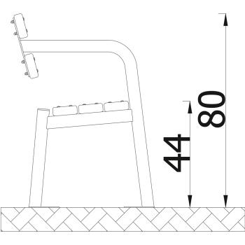 Sitzbank mit Stahlprofil, mit Armlehne, schwarz