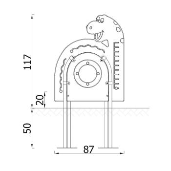 Dino Podest mit Motorik-Spiel