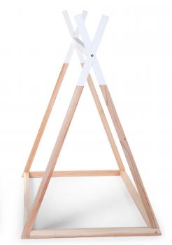 Tipi Kinderbett Rahmen natur/weiss 70x140