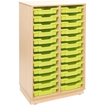 Regal XL, auf Sockel + 24 flache Behälter, hellgrün (Flexi 91)