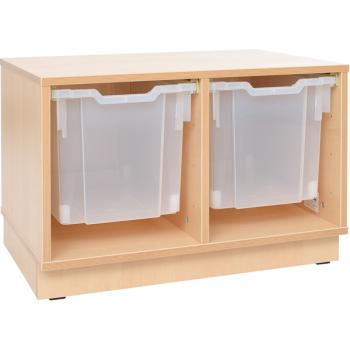 Regal S, auf Sockel + 2 Behälter, transprent (Flexi 99)