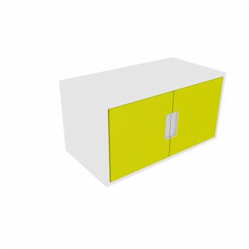 Hängeschrank, B 79, weiss - limone (Quadro 34-180°)