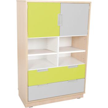 Kombischrank L mit 2 breiten Schubladen und 2 kleinen Türen (Quadro 56-180°)