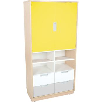 Schrank XL, B 79 - weiss/grau/gelb (Quadro 57-180°)