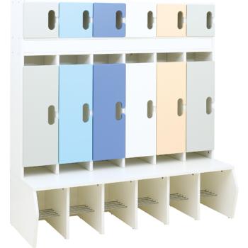 Garderobe Chamäleon 6, leise schliessend, weiss, Grau-Blau-Töne