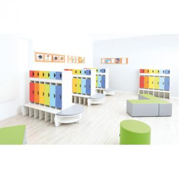 Garderobe Chamäleon 6, leise schliessend, weiss, Regenbogen