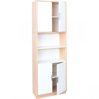 Hochschrank ohne Trennwand, H 238, mit offenem Fach, weiss (Quadro 119-180°)