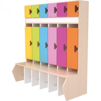 Garderobe Chamäleon 6, leise schliessend, Gelb-Magenta-Töne