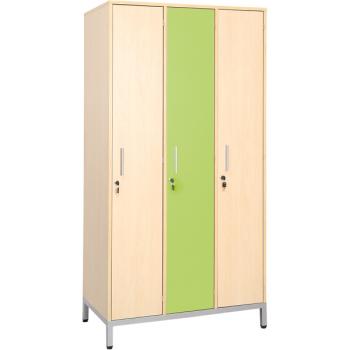 Garderobenschrank mit Metallbeinen, 3 Fächer, abschliessbar