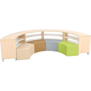 Sitzecke Paolo mit Schränken, innen, Grün-Braun-Töne - Ahorn (Quadro 139)