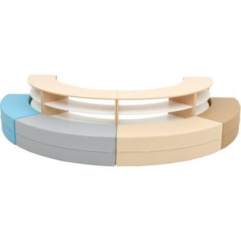 Sitzecke Paolo mit Schränken, aussen, Blau-Beige-Töne - (Quadro 153)