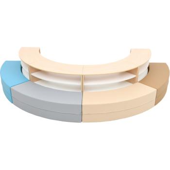 Sitzecke Paolo mit Schränken, aussen, Blau-Beige-Töne - (Quadro 153)