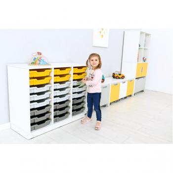 Regal M + 24 diverse Behälter - weiss (Quadro 158W)