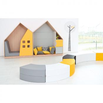 Möbelsatz Quadro Häuserzeile 160-180° - Ahorn