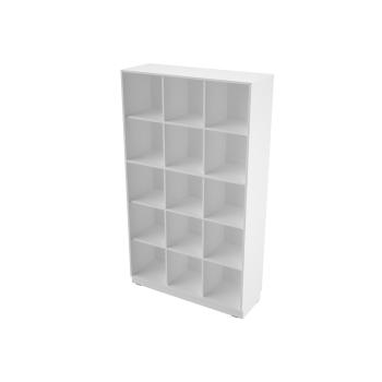 Quadro (Set 218W) - Schrank H 201 mit 2 Mittelwänden und Einlegeböden, B 116, weiss