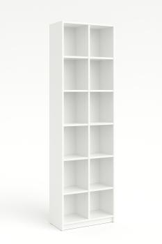 Quadro (Set 224W) - Kombischrank H 238 für 2 breite Schubladen, B 79, weiss