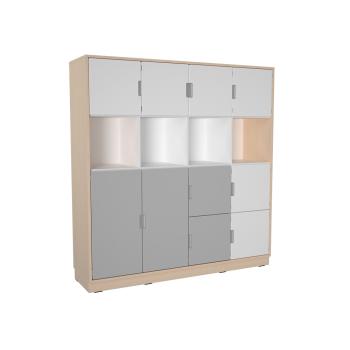 Schrank XL, B 154 - weiss/grau (Quadro 242-180°)