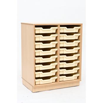 Flexi Regal M, auf Sockel + 16 flache Behälter, magnolia (Flexi 136)