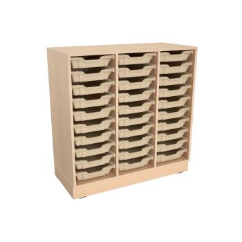 Flexi Regal L, auf Sockel + 30 flache Behälter, magnolia (Flexi 148)