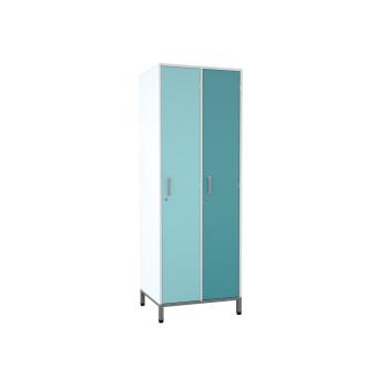 Frameo Garderobenschrank mit Metallbeinen, weiss, 2 Fächer