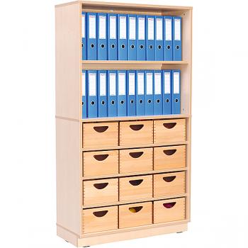 Schrank M, auf Sockel + Aufsatzregal M (Flexi 21)
