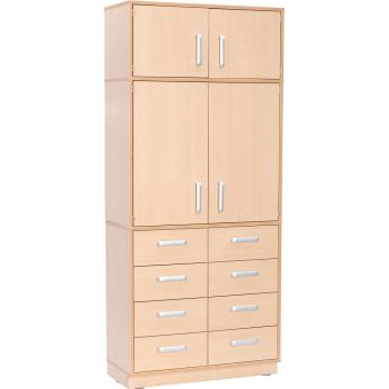 Kombihochschrank A mit Schubladen, H 203, auf Sockel