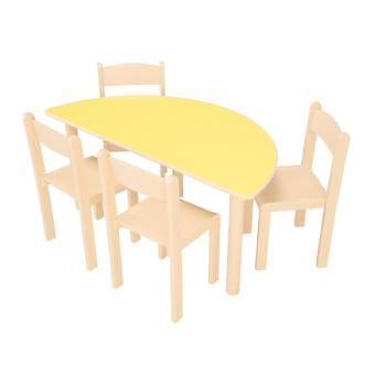 Set Nr. 14 – Halbrunder Tisch Flexi mit Stühlen, Grösse 3