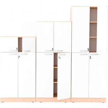 Möbelsatz Grande 5, T 38, Ahorn, Türen weiss