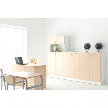 Möbelsatz Grande 7, T 48, weiss, Türen Ahorn