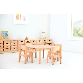 Tischset - Grösse 0, Tisch Flexi, quadratisch, mit Stühlen Christoph, SH 21 cm