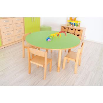 Tischset - Tisch Flexi, HPL grün, mit 4 Stühlen