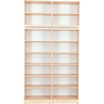 Regalwand, T 48, 2-reihig - Ahorn (Grande 40)