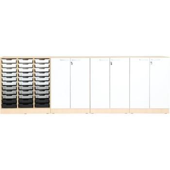 Möbelsatz Grande 46, T 48, Ahorn, Türen weiss