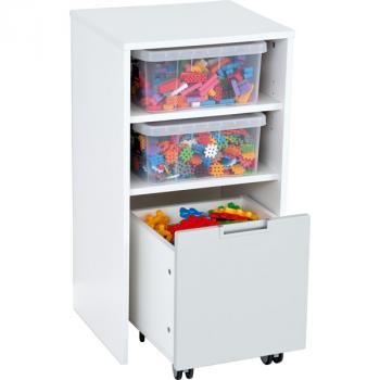 Quadro Schrank mit Waffel-Bausteinen, weiss