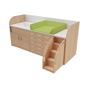 Wickelkommoden-Landschaft 4, T 90 cm, mit Badewanne