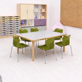 Set Nr. 256 - Gr. 2, Tisch Marcus, (120 x 80 cm, grau), mit Stühlen Kapi, SH 31 cm