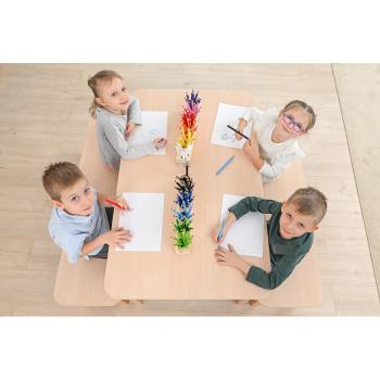 Set Nr. 260 - Gr. 3, Tisch Klassik, (120 x 80 cm, Ahorn), mit Sitzbänken SH 35 cm