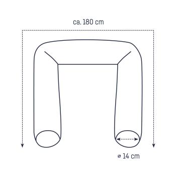 Bettschlange Classic uni, L 180